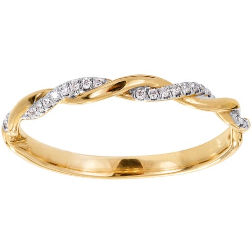Timanttisormus yht. 0,07ct 14K keltakulta