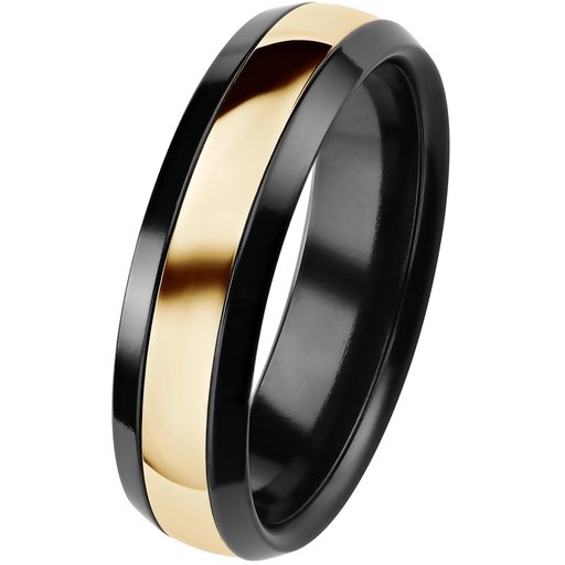 Duetto Black Edition zirkonium kihlasormus, kultaraita