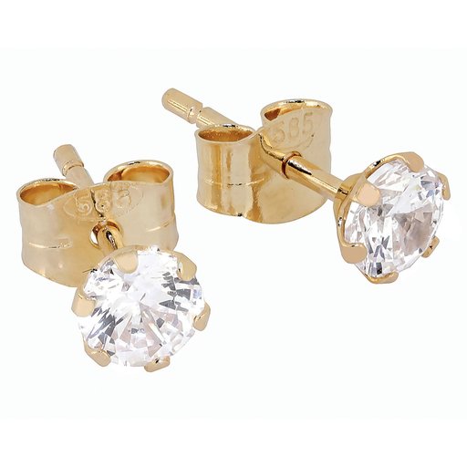 Kultaiset zirkoniakorvakorut 4 mm