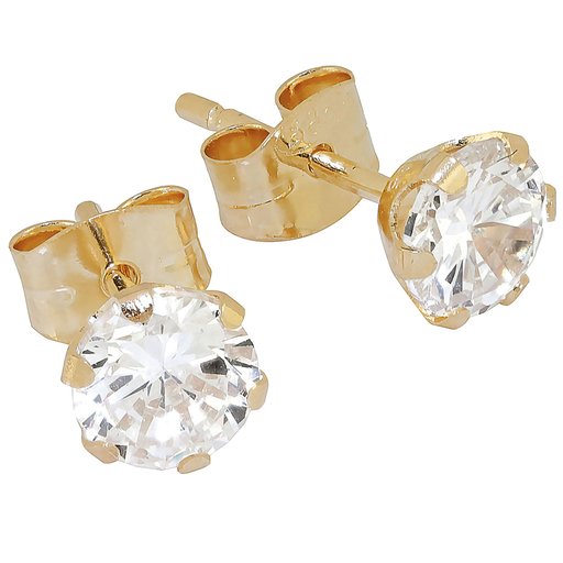 Kultaiset zirkoniakorvakorut 6 mm
