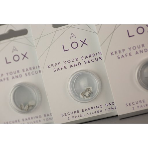 LOX Secure turvataustat, hopeanvärinen 2 paria