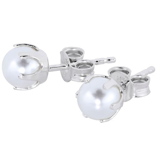 Hopeiset helmikorvakorut 5 mm