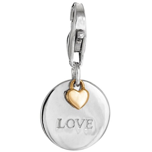 Mood Charms Love sydän pyöreä riipus pikalukolla
