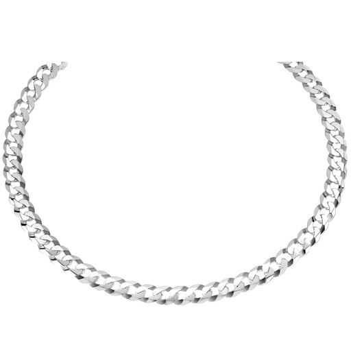 Hopeinen kaulakoru, panssariketju 8mm 50cm