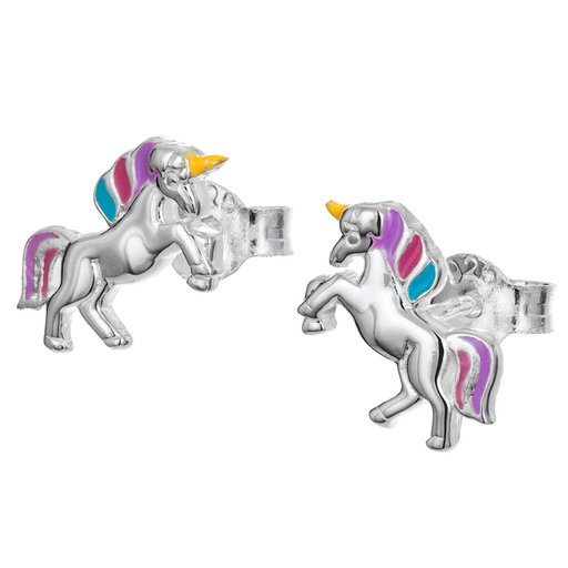 Hopeiset korvakorut, unicorn