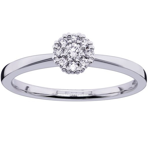 Princess Indira timanttisormus yht. 0,13ct 14K valkokulta