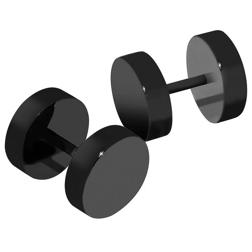 Steel4U mustat teräskorvakorut 8 mm