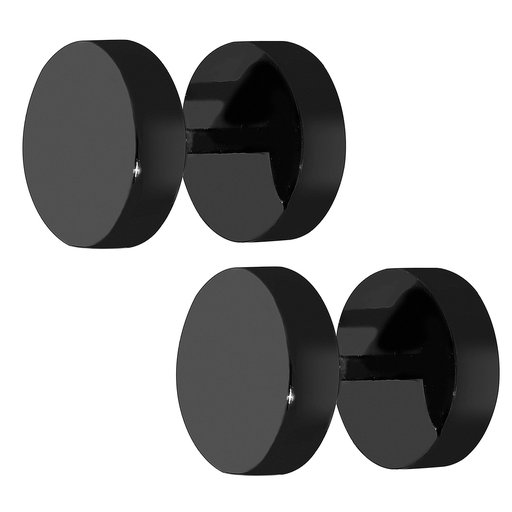 Steel4U mustat teräskorvakorut 8 mm