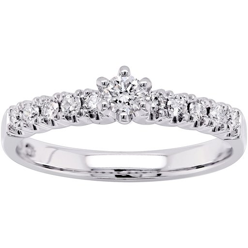 Princess Maxima timanttisormus yht. 0,32ct 14K  valkokulta