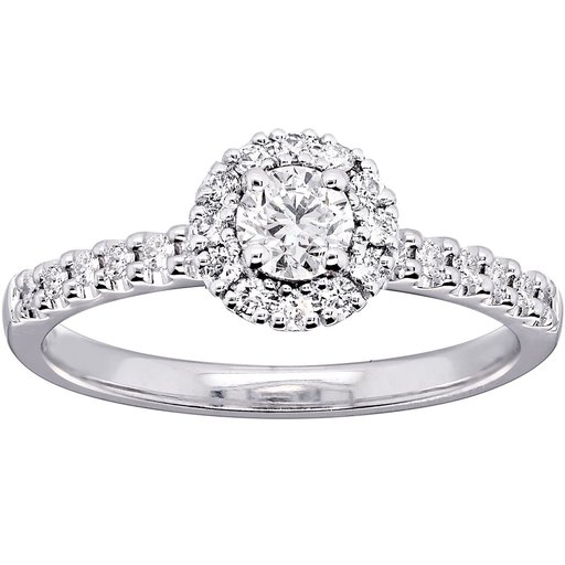 Princess Stephanie timanttisormus yht. 0,49ct 14K valkokulta