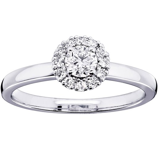 Princess Stephanie timanttisormus yht. 0,37ct 14K valkokulta