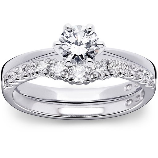 Princess Josephine timanttisormus yht. 0,29ct 14K valkokulta