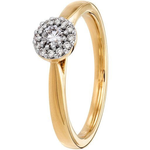 Story of Love Prague timanttisormus yht. 0,23ct 14K keltakulta
