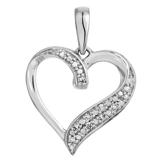 Timanttiriipus 0,03ct sydän valkokulta