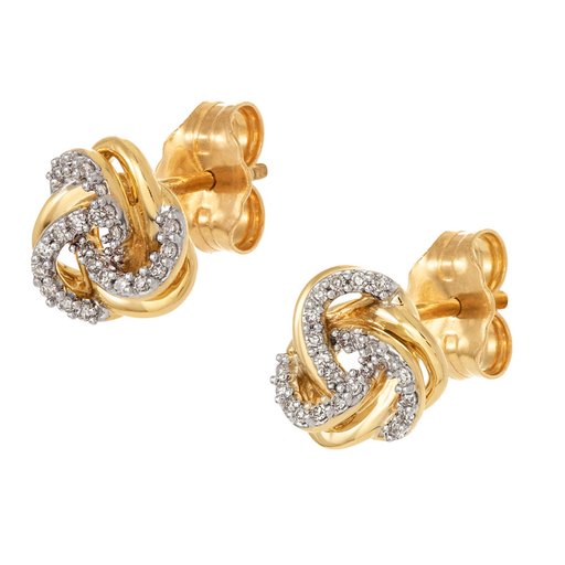 Timanttikorvakorut yht. 0,08ct 14K keltakulta