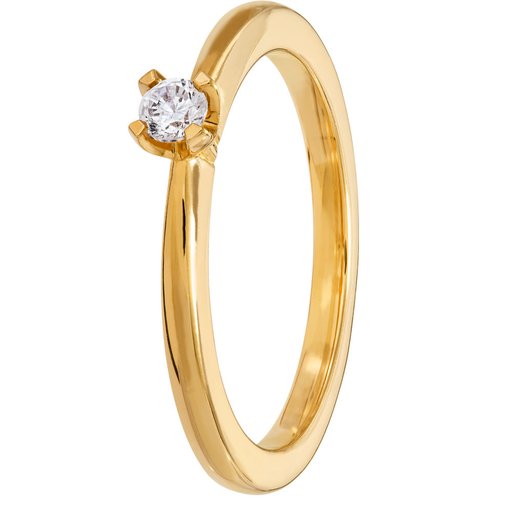 Story of Love Paris timanttisormus 0,10ct 18K keltakulta
