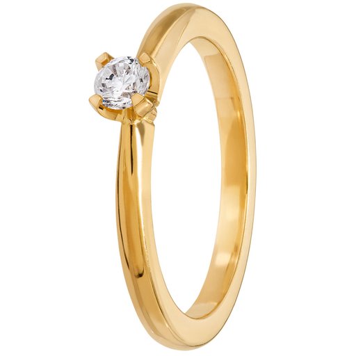 Story of Love Paris timanttisormus 0,15ct 18K keltakulta