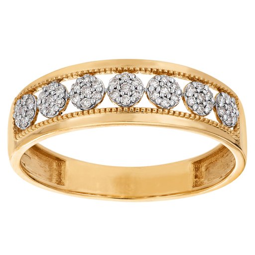Timanttisormus yht. 0,13ct 14K keltakulta