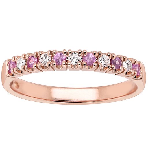 Princess Christina timantti-safiirisormus yht. 0,10ct 14K punakulta