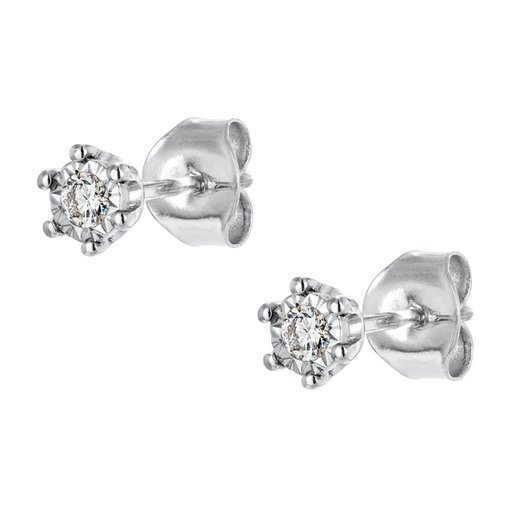 Timanttikorvakorut yht. 0,09ct 14K valkokulta