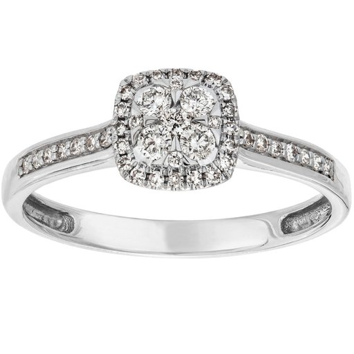 Timanttisormus yht. 0,25ct 14K valkokulta