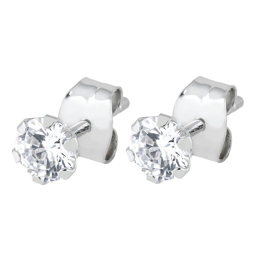 Valkokultaiset zirkoniakorvakorut 4 mm