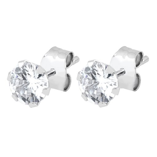 Valkokultaiset zirkoniakorvakorut 5 mm