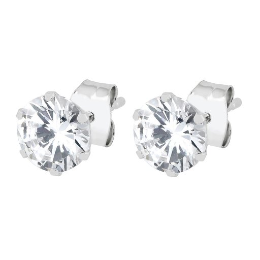 Valkokultaiset zirkoniakorvakorut 6 mm