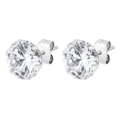 Valkokultaiset zirkoniakorvakorut 8 mm