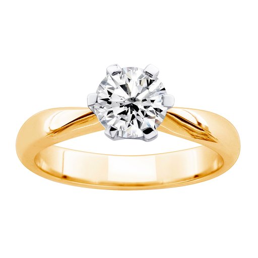 Princess Belle timanttisormus 1,00ct keltakulta