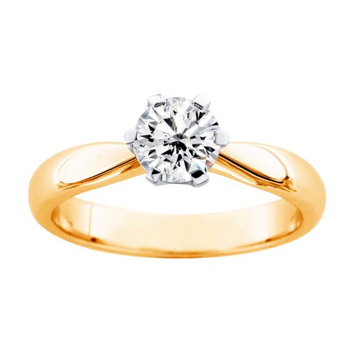 Princess Belle timanttisormus 0,70ct 14K keltakulta