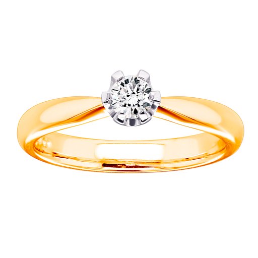 Princess Belle timanttisormus 0,20ct 14K keltakulta