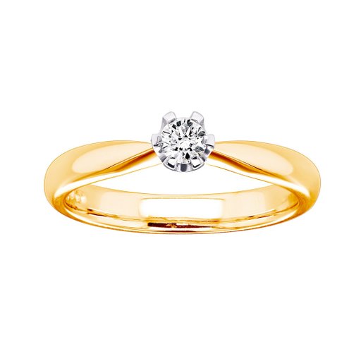 Princess Belle timanttisormus 0,10ct 14K keltakulta