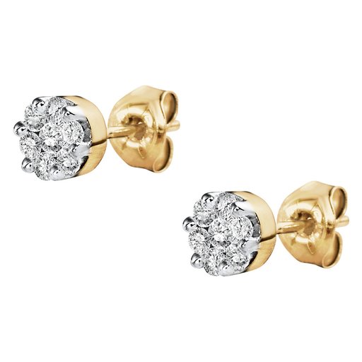 Timanttikorvakorut yht. 0,24ct 14K keltakulta