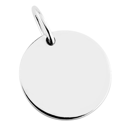 Hopeinen riipus, pyöreä laatta 12mm