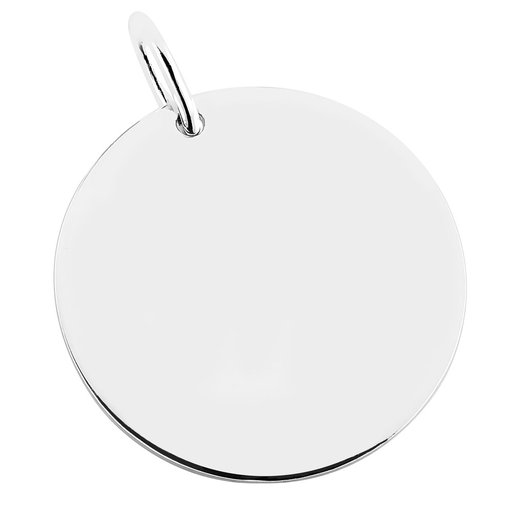 Hopeinen riipus, pyöreä laatta 18mm