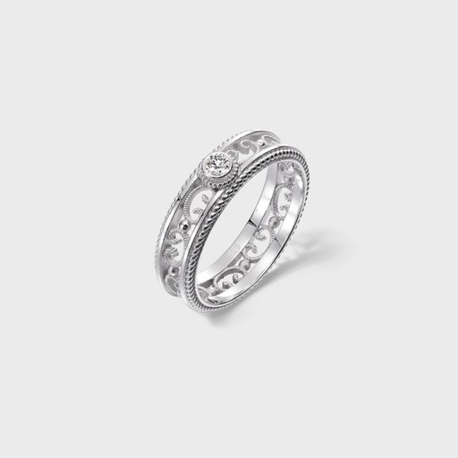 Kalevala Love Filigraani 5mm 0,06ct valkokulta