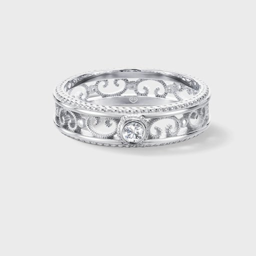 Kalevala Love Filigraani 5mm 0,06ct valkokulta