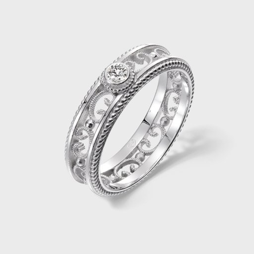 Kalevala Love Filigraani 5mm 0,06ct valkokulta