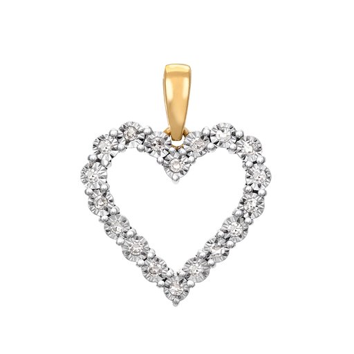 Timanttiriipus 0,07 ct keltakulta, sydän