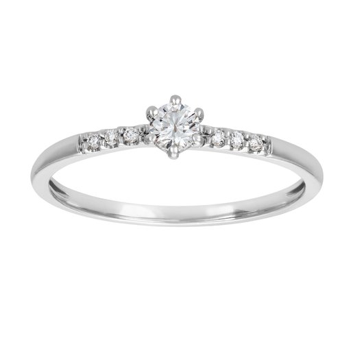 Timanttisormus yht. 0,15 ct 14K valkokulta