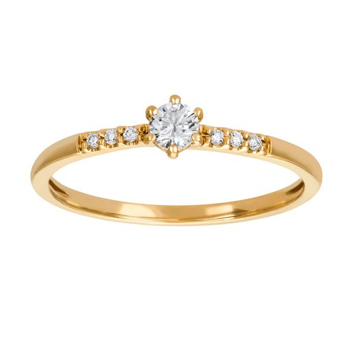 Timanttisormus yht. 0,15 ct 14K keltakulta