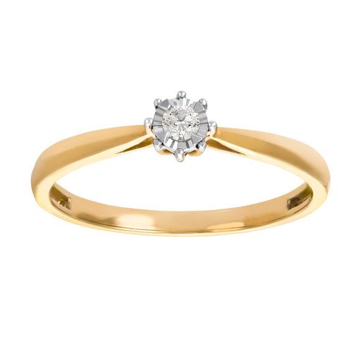 Timanttisormus 0,05ct 14K keltakulta