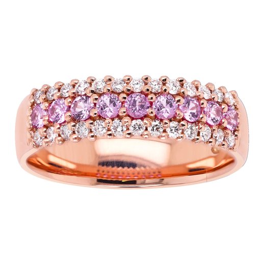 Princess Alice timantti-safiirisormus yht. 0,26ct 14K punakulta