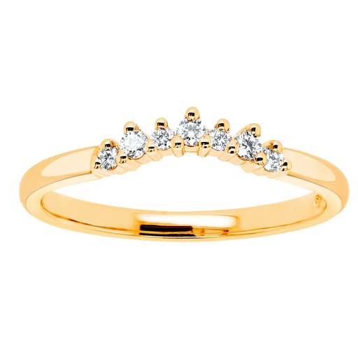 Princess Noor timanttisormus yht. 0,10ct 14K keltakulta