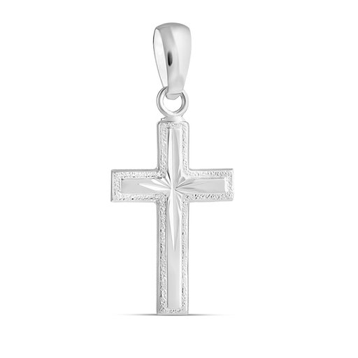Valkokultainen ristiriipus, timanttileikkaus 19mm