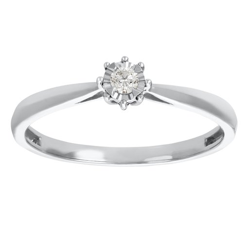 Timanttisormus 0,05ct 14K valkokulta
