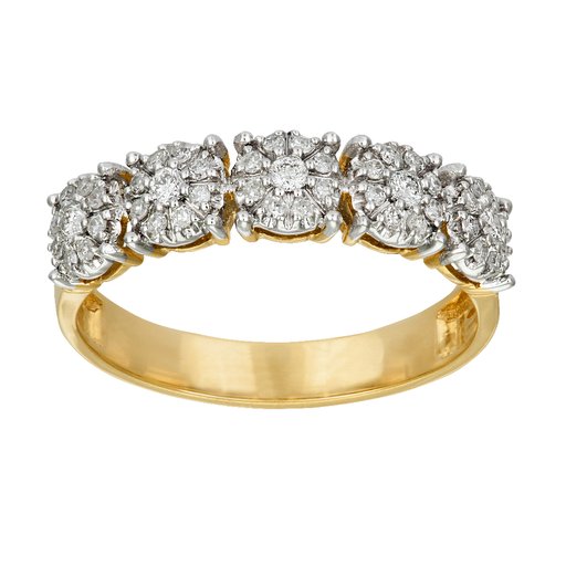 Timanttisormus yht. 0,22ct 14K keltakulta