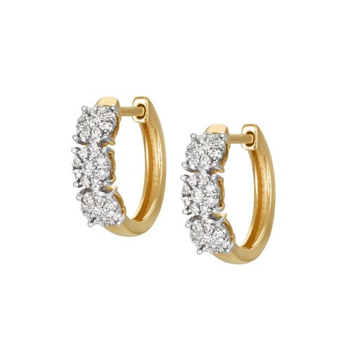 Timanttikorvakorut yht. 0,19ct 14K keltakulta