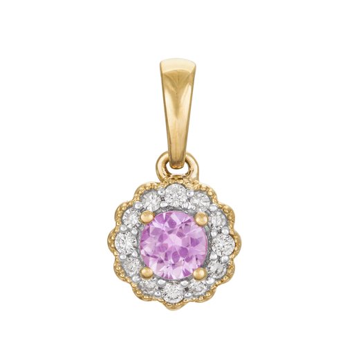 Timantti-safiiririipus yht. 0,07ct 14K keltakulta